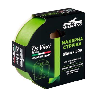 Малярна стрічка MUSTANG Da Vinci Green зелена 38мм - 50м / Мустанг ОК005003 фото