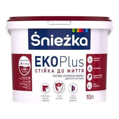 Краска интерьерная Eko Plus / 1.37кг / 1л / Снежка ОК004418 фото